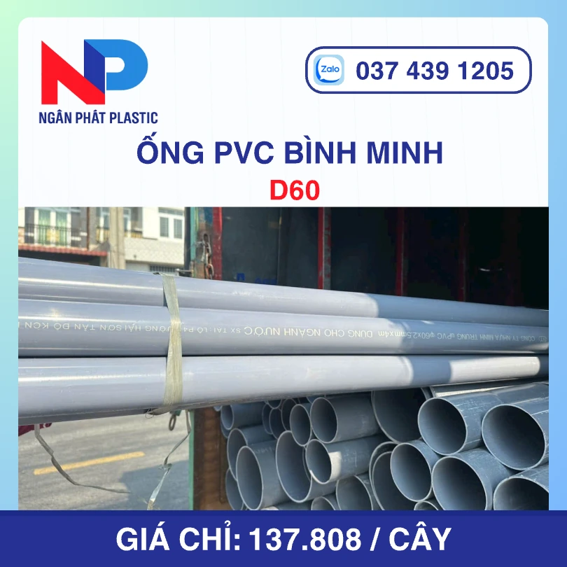 Ống Nhựa uPVC D60 Bình Minh